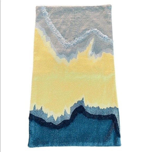 WEST ELM GORGEOUS YELLOW, GRAY AND BLUE GRAY PILLOW COVERS NWT - Picture 7 of 12